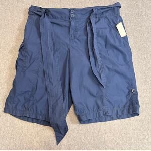 Gap Surplus Cargo Short Dusty Blue WMNS 18 Belted Roll Up Highrise Active Hiking